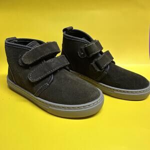 Ciento Made In Spain Kids Brown Suede Double Hook & Loop High Top Sneakers 12.5